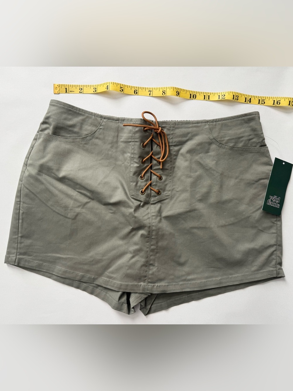 wild fable Olive Green Lace-Up Skort